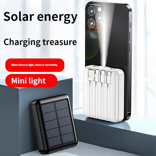 Solar backup power for all your devices! Use in an emergency power outage, or for a roadside emergency! Or just keep in your purse or around the house for an extra power source
